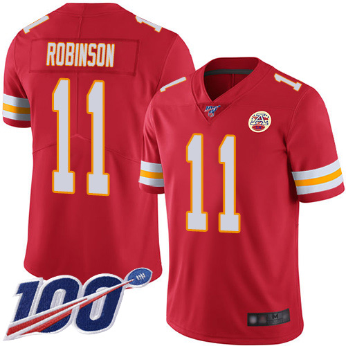 Men Kansas City Chiefs #11 Robinson Demarcus Red Team Color Vapor Untouchable Limited Player 100th Season Football Nike NFL Jersey->nfl t-shirts->Sports Accessory